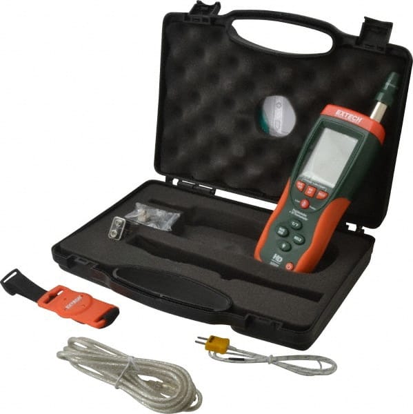 Extech - 14 to 140°F, 0 to 100% Humidity Range, Psychrometer - 2% Relative Humidity Accuracy, 0.1° Resolution - Exact Tooling