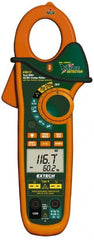 Extech - EX613, CAT III, Digital True RMS Auto Ranging Clamp Meter with 1-1/4" Clamp On Jaws - 600 VAC/VDC, 400 AC/DC Amps, Measures Voltage, Capacitance, Current, Frequency, Resistance - Exact Tooling