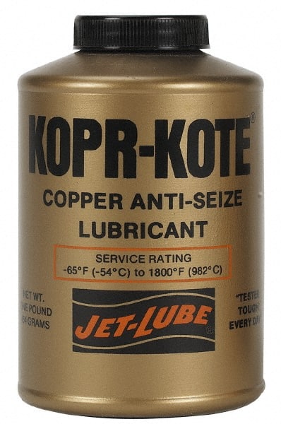 Jet-Lube - 12 oz Aerosol High Temperature Anti-Seize Lubricant - Copper/Graphite, -65 to 1,800°F, Copper/Bronze, Water Resistant - Exact Tooling