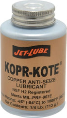 Jet-Lube - 0.25 Lb Can High Temperature Anti-Seize Lubricant - Copper/Graphite, -65 to 1,800°F, Copper/Bronze, Food Grade, Water Resistant - Exact Tooling
