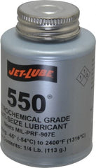 Jet-Lube - 0.25 Lb Can Extreme Pressure Anti-Seize Lubricant - Molybdenum Disulfide, -65 to 2,400°F, Steel Blue, Water Resistant - Exact Tooling