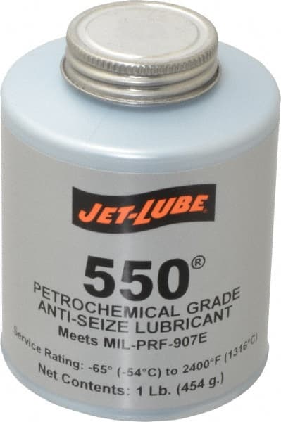 Jet-Lube - 1 Lb Can Extreme Pressure Anti-Seize Lubricant - Molybdenum Disulfide, -65 to 2,400°F, Steel Blue, Water Resistant - Exact Tooling