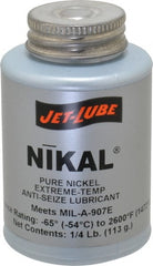 Jet-Lube - 0.25 Lb Can High Temperature Anti-Seize Lubricant - Nickel, -65 to 2,600°F, Silver Gray, Water Resistant - Exact Tooling