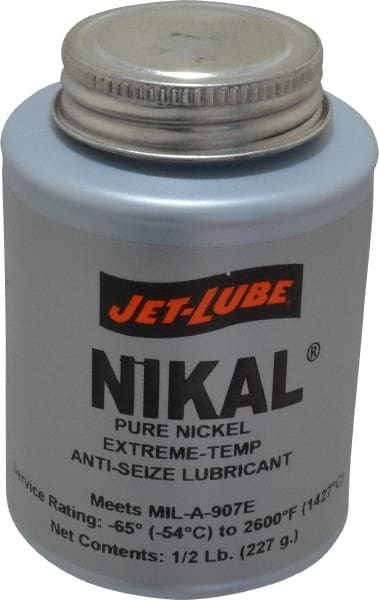 Jet-Lube - 0.5 Lb Can High Temperature Anti-Seize Lubricant - Nickel, -65 to 2,600°F, Silver Gray, Water Resistant - Exact Tooling