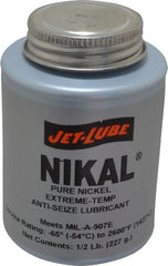 Jet-Lube - 0.5 Lb Can High Temperature Anti-Seize Lubricant - Nickel, -65 to 2,600°F, Silver Gray, Water Resistant - Exact Tooling