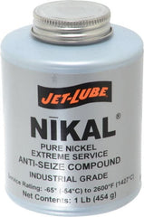 Jet-Lube - 1 Lb Can High Temperature Anti-Seize Lubricant - Nickel, -65 to 2,600°F, Silver Gray, Water Resistant - Exact Tooling