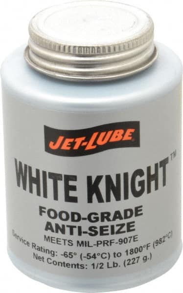 Jet-Lube - 0.5 Lb Can General Purpose Anti-Seize Lubricant - Aluminum, -65 to 1,800°F, White, Food Grade, Water Resistant - Exact Tooling