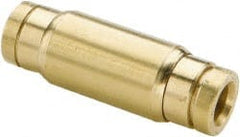 Parker - 1/2" Outside Diam, Brass Push-to-Connect Tube Union - 250 Max psi, Buna-N O-Ring, Tube to Tube Connection - Exact Tooling