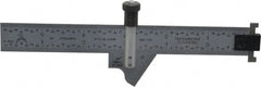 PEC Tools - 6 Inch Long Blade, 59° Bevel Angle, Steel Ruler Drill Point Gage - 1/64 -1/8 Inch Ruler Graduation, Removable Adjustable Ruler Hook, Depth Gage/Caliper, Hook Rule, Layout, Plain Rule and Try Square Function - Exact Tooling