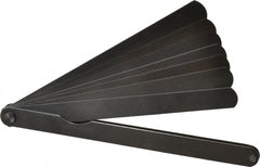 PEC Tools - 9 Piece, 0.0015 to 0.015" Thick, Parallel Feeler Gage Set - 6" Leaf Length, 1/2" Wide, Tempered Steel - Exact Tooling