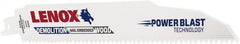 Lenox - 9" Long x 7/8" Thick, Bi-Metal Reciprocating Saw Blade - Straight Profile, 6 TPI, Toothed Edge, Universal Shank - Exact Tooling