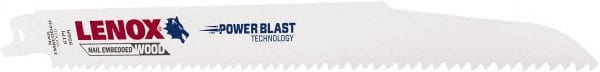Lenox - 9" Long x 3/4" Thick, Bi-Metal Reciprocating Saw Blade - Tapered Profile, 6 TPI, Toothed Edge, Universal Shank - Exact Tooling