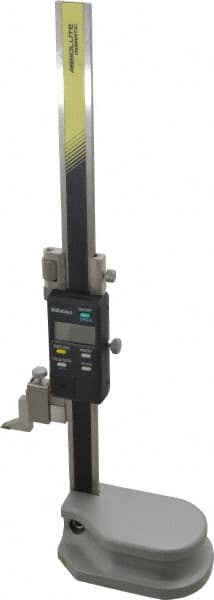 Mitutoyo - 8" Electronic Height Gage - 0.0005" Resolution, Accurate to 0.001", LCD Display, SPC Data Output - Exact Tooling