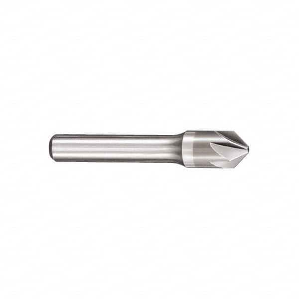 SGS - 3/16" Head Diam, 3/16" Shank Diam, 6 Flute 82° Solid Carbide Countersink - Exact Tooling