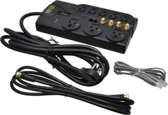 Tripp-Lite - 8 Outlets, 120 Volts, 15 Amps, 10' Cord, Power Outlet Strip - Free Hanging, Keyhole Mount, 5-15P NEMA Configuration, 9.55" Strip, UL1449 3rd Edition - Exact Tooling