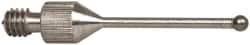 SPI - #4-48, 0.2810" Ball Diam, Chrome Alloy Steel Ball Contact Point - 0.281" Contact Point Length, Use with Dial Indicators - Exact Tooling
