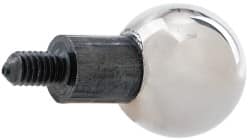 SPI - #4-48, 0.3430" Ball Diam, Chrome Alloy Steel Ball Contact Point - 0.343" Contact Point Length, Use with Dial Indicators - Exact Tooling