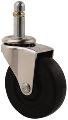 E.R. Wagner - 2-1/2" Diam x 13/16" Wide x 3-1/16" OAH Stem Mount Swivel Caster - Soft Rubber, 90 Lb Capacity, Delrin Bearing, 7/16 x 1-3/8" Friction Stem - Exact Tooling