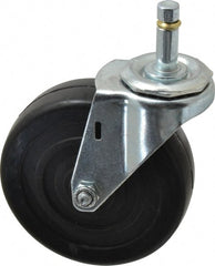 E.R. Wagner - 4" Diam x 1-1/4" Wide x 4-1/2" OAH Stem Mount Swivel Caster - Soft Rubber, 165 Lb Capacity, Delrin Bearing, 7/16 x 1-3/8" Friction Stem - Exact Tooling