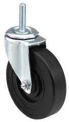 E.R. Wagner - 5" Diam x 1-1/4" Wide x 5-1/2" OAH Stem Mount Swivel Caster - Polyurethane, 280 Lb Capacity, Delrin Bearing, 1/2-13 x 1" Threaded Stem - Exact Tooling