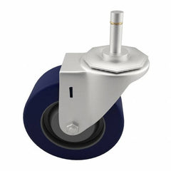 E.R. Wagner - 3" Diam x 1-1/4" Wide x 3-5/8" OAH Stem Mount Swivel Caster - Polyurethane, 210 Lb Capacity, Delrin Bearing, 7/16 x 1-3/8" Friction Stem - Exact Tooling