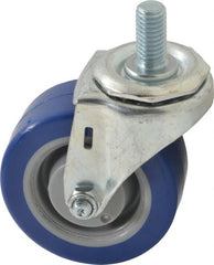 E.R. Wagner - 3" Diam x 1-1/4" Wide x 3-5/8" OAH Stem Mount Swivel Caster - Polyurethane, 210 Lb Capacity, Delrin Bearing, 1/2-13 x 1" Threaded Stem - Exact Tooling
