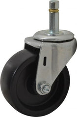E.R. Wagner - 3" Diam x 1-1/4" Wide x 3-5/8" OAH Stem Mount Swivel Caster - Polyolefin, 210 Lb Capacity, Plain Bearing, 7/16 x 1-3/8" Friction Stem - Exact Tooling