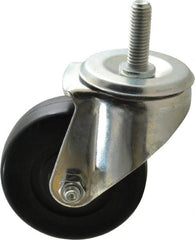 E.R. Wagner - 3-1/2" Diam x 1-1/4" Wide x 4-1/2" OAH Stem Mount Swivel Caster - Soft Rubber, 155 Lb Capacity, Delrin Bearing, 1/2-13 x 1-1/2" Threaded Stem - Exact Tooling