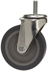 E.R. Wagner - 5" Diam x 1-1/4" Wide x 6-1/8" OAH Stem Mount Swivel Caster - TPR, 200 Lb Capacity, Delrin Bearing, 1/2-13 x 1-1/2" Threaded Stem - Exact Tooling