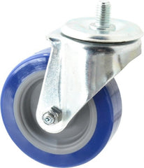 E.R. Wagner - 4" Diam x 1-1/4" Wide x 5" OAH Stem Mount Swivel Caster - Polyurethane, 275 Lb Capacity, Delrin Bearing, 1/2-13 x 3/4" Threaded Stem - Exact Tooling