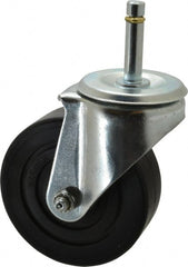 E.R. Wagner - 4" Diam x 1-3/8" Wide x 5" OAH Stem Mount Swivel Caster - Polyolefin, 275 Lb Capacity, Delrin Bearing, 7/16 x 1-29/32" Friction Stem - Exact Tooling