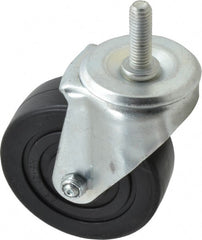 E.R. Wagner - 4" Diam x 1-3/8" Wide x 5" OAH Stem Mount Swivel Caster - Polyolefin, 275 Lb Capacity, Delrin Bearing, 1/2-13 x 1-1/2" Threaded Stem - Exact Tooling