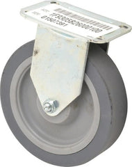 E.R. Wagner - 5" Diam x 1-1/4" Wide x 5-5/8" OAH Top Plate Mount Rigid Caster - TPR, 190 Lb Capacity, Delrin Bearing, 2-3/4 x 3-3/4" Plate - Exact Tooling