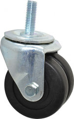 E.R. Wagner - 3" Diam x 13/16" Wide x 3-3/4" OAH Stem Mount Standard Caster - Hard Rubber, 350 Lb Capacity, Delrin Bearing, 1/2-13 x 1-1/2" Threaded Stem - Exact Tooling