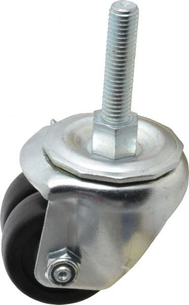 E.R. Wagner - 2" Diam x 13/16" Wide x 2-3/4" OAH Stem Mount Standard Caster - Hard Rubber, 200 Lb Capacity, Delrin Bearing, 1/2-13 x 2-1/2" Leveling Stem - Exact Tooling