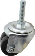 E.R. Wagner - 2" Diam x 13/16" Wide x 2-3/4" OAH Stem Mount Standard Caster - Hard Rubber, 200 Lb Capacity, Delrin Bearing, 1/2-13 x 2-1/2" Leveling Stem - Exact Tooling