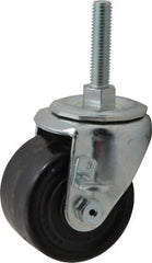 E.R. Wagner - 3" Diam x 1-3/4" Wide x 3-3/4" OAH Stem Mount Standard Caster - Phenolic, 350 Lb Capacity, Roller Bearing, 1/2-13 x 2-1/2" Leveling Stem - Exact Tooling