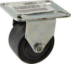 E.R. Wagner - 3" Diam x 1-3/4" Wide x 3-7/8" OAH Top Plate Mount Rigid Caster - Phenolic, 500 Lb Capacity, Roller Bearing, 3-1/8 x 4-1/8" Plate - Exact Tooling