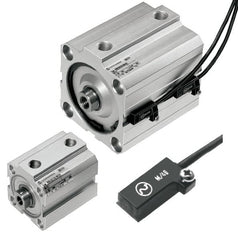 Norgren - 3" Stroke x 2" Bore Double Acting Air Cylinder - 1/8 Port, 3/8-24 Rod Thread, 145 Max psi, 23 to 176°F - Exact Tooling