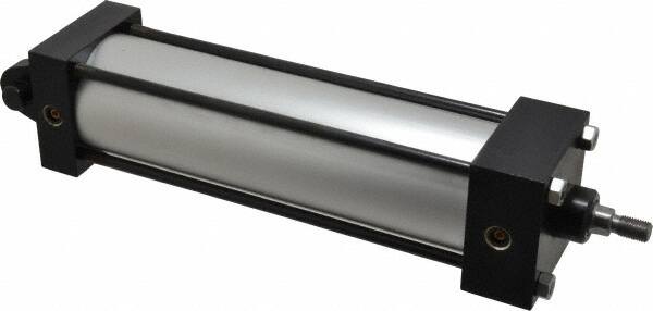 Norgren - 8" Stroke x 2-1/2" Bore Single Acting Air Cylinder - 3/8 Port, 7/16-20 Rod Thread, 250 Max psi, -20 to 200°F - Exact Tooling