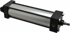 Norgren - 8" Stroke x 2-1/2" Bore Single Acting Air Cylinder - 3/8 Port, 7/16-20 Rod Thread, 250 Max psi, -20 to 200°F - Exact Tooling