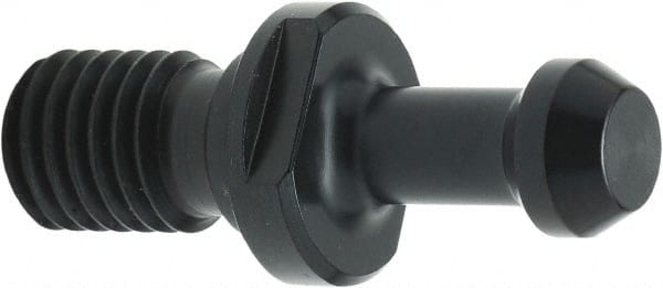 Parlec - I Style, CAT50 Taper, 1-8 Thread, 45° Angle Radius, Standard Retention Knob - 3.355" OAL, 0.905" Knob Diam, 0.402" Flange Thickness, 1.78" from Knob to Flange, 1.031" Pilot Diam, 0.236" Coolant Hole, Through Coolant - Exact Tooling