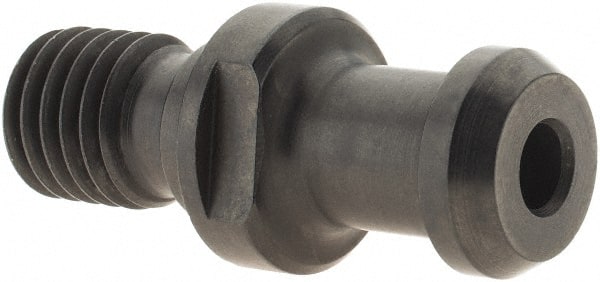 Parlec - CAT40 Taper, 5/8-11 Thread, 75° Angle Radius, Standard Retention Knob - 2.13" OAL, 3/4" Knob Diam, 1.142" from Knob to Flange, 0.276" Coolant Hole, Through Coolant - Exact Tooling