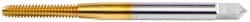 OSG - #8-32 UNC 2B 4 Flute TiN Finish High Speed Steel Straight Flute Standard Hand Tap - Bottoming, Right Hand Thread, 2-1/8" OAL, 3/4" Thread Length, H3 Limit, Oversize - Exact Tooling