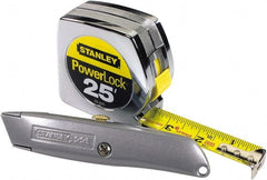 Stanley - 25' x 1" Tape Measure - 1/16" Graduation - Exact Tooling