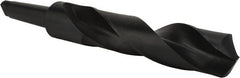 Interstate - 2-7/8", 5MT 118° Point High Speed Steel Taper Shank Drill Bit - Oxide Finish, 10" Flute Length, 17-3/8" OAL, Spiral Flute - Exact Tooling