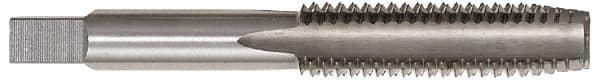 Hertel - M18x2.50 Metric Coarse 4 Flute Bright Finish High Speed Steel Straight Flute Standard Hand Tap - Plug, Left Hand Thread, 4-1/32" OAL, D7 Limit - Exact Tooling