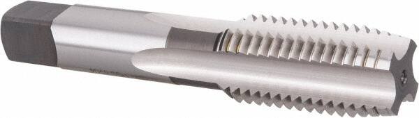 OSG - 1-8 UNC 3B 4 Flute Bright Finish High Speed Steel Straight Flute Standard Hand Tap - Plug, Left Hand Thread, 5-1/8" OAL, 2-1/2" Thread Length, H4 Limit, Oversize - Exact Tooling