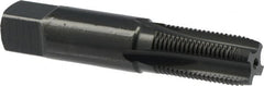 OSG - 1/8-27 NPSF Thread, 4 Flute Standard Pipe Tap - 2-1/8" OAL, 3/4" Thread Length, 7/16" Shank Diam, Oxide Finish, High Speed Steel - Exact Tooling