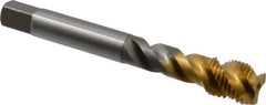OSG - M14x1.50 Metric Fine 3 Flute 6H Modified Bottoming Spiral Flute Tap - Vanadium High Speed Steel, TiN Finish, 100mm OAL, Right Hand Flute, Right Hand Thread - Exact Tooling